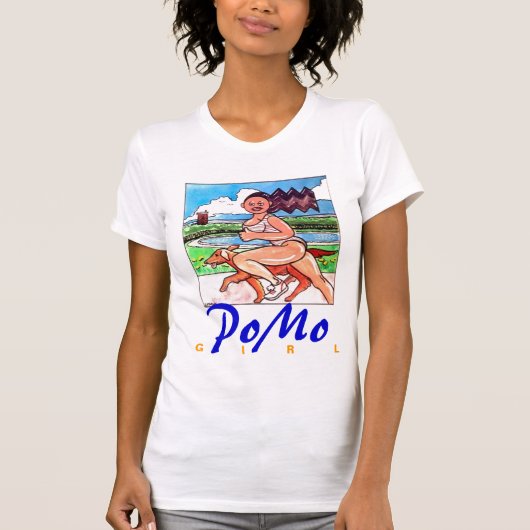 PoMo Girl & Dog T-shirt (Voorkant)