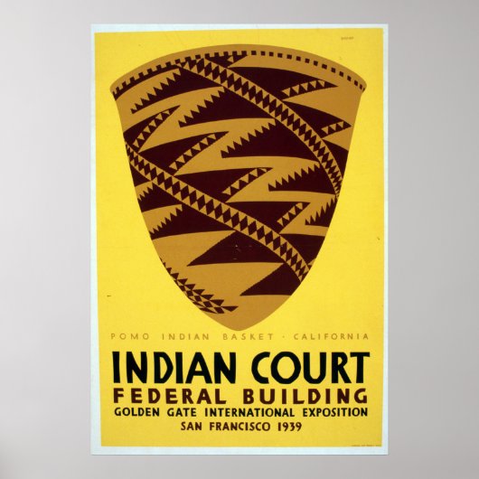 Pomo Indian Basket San Francisco WPA Poster (Voorkant)