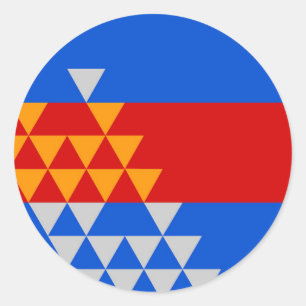 Pomo Indian Flag Etnische Bibliotheek Native Usa Ronde Sticker