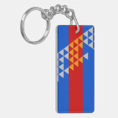 Pomo Indian Flag Etnische Bibliotheek Native Usa Sleutelhanger (Voorkant Links)