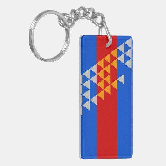 Pomo Indian Flag Etnische Bibliotheek Native Usa Sleutelhanger (Voorkant Links)
