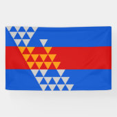 Pomo Indian Flag Etnische Bibliotheek Native Usa Spandoek (Horizontaal)
