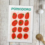 Pomodoro Italiaans tomatenretro Moderne stijl Theedoek<br><div class="desc">Deze keukenhanddoek in retro-stijl is voorzien van felrode Italiaanse tomaten. Het zal er perfect uitzien in uw moderne keuken.</div>