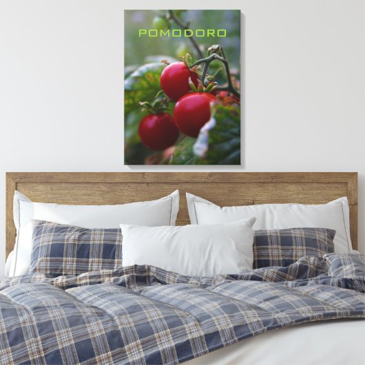 Pomodoro Italiaanse tomaat Macro Foto Muur Art Canvas Afdruk (Insitu (Slaapkamer))