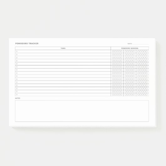 Pomodoro Study Habit Planner Post-it® Notes (Voorkant)
