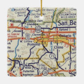 Pomona CA Map Keramisch Ornament (Achterkant)