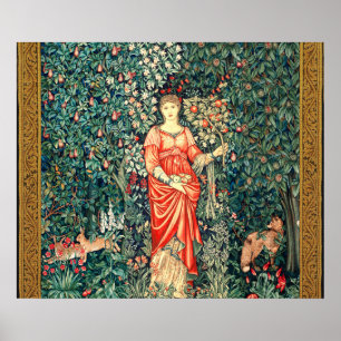 POMONA HOLDING FRUITS IN GREENERY, BOSBOUWDIEREN  POSTER
