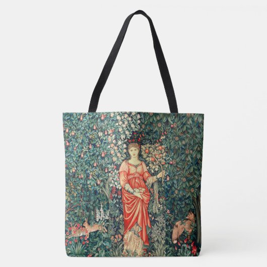 POMONA HOLDING FRUITS IN GREENERY, BOSBOUWDIEREN TOTE BAG (Voorkant)