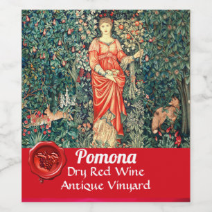 POMONA VRUCHTEN IN GROEN, BOSDIEREN WIJN ETIKET
