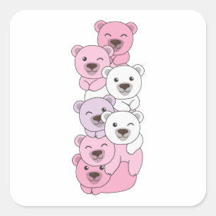 Pomoseksuele vlag Pride Lgbetq Cute Beer Pile Squa Vierkante Sticker