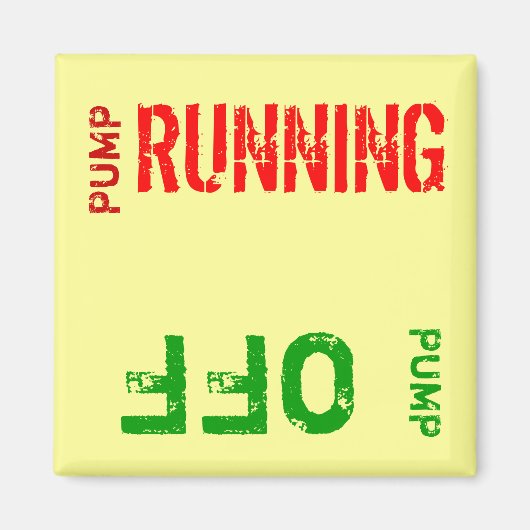 Pomp aan Pomp uit Magneet (Voorkant)