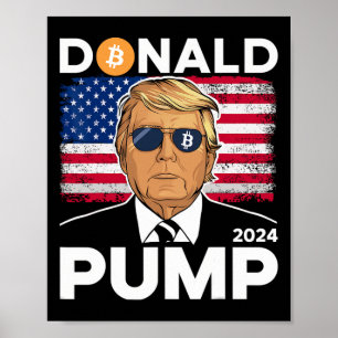 Pomp Bitcoin Grappige Trump 2024 Crypto Poster
