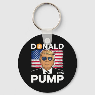 Pomp Bitcoin Grappige Trump 2024 Crypto Sleutelhanger