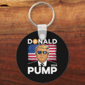 Pomp Bitcoin Grappige Trump 2024 Crypto Sleutelhanger (Voorkant)