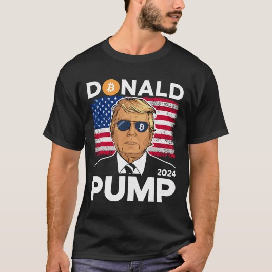 Pomp Bitcoin Grappige Trump 2024 Crypto T-shirt (Voorkant)