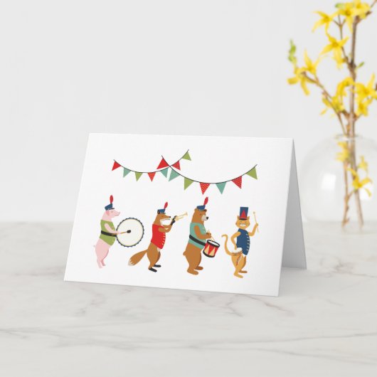 Pomp en Omstandigheid Dierenparade Kaart (Gele Bloem)