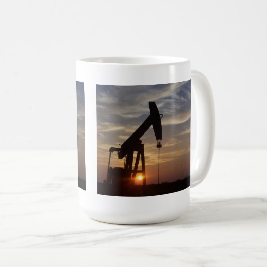 Pomp Jack op Sunset. Koffiemok (Voorkant rechts)
