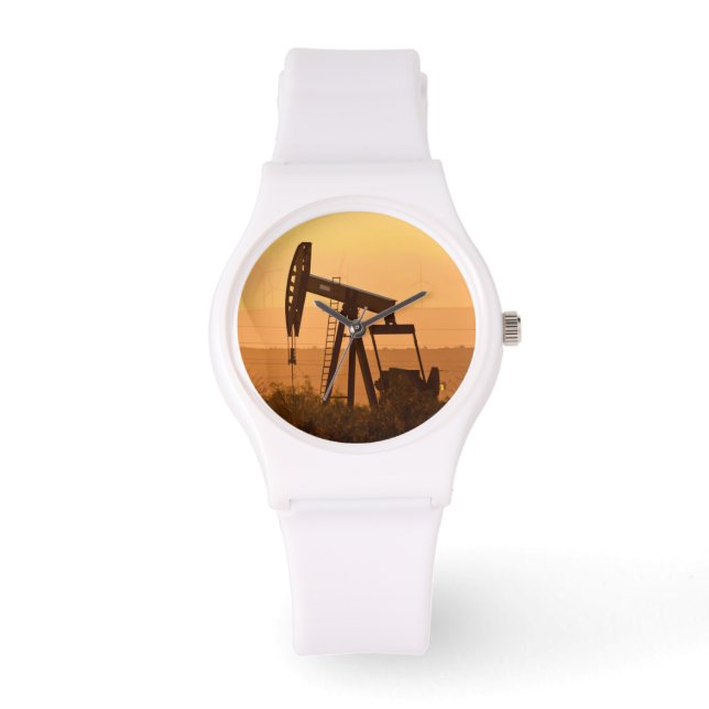 Pomp Jack Pumping Oil in West Texas, VS Horloge (Voorkant)