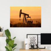 Pomp Jack Pumping Oil in West Texas, VS Poster (Thuiskantoor)
