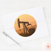 Pomp Jack Pumping Oil in West Texas, VS Ronde Sticker (Envelop)