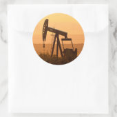 Pomp Jack Pumping Oil in West Texas, VS Ronde Sticker (Tas)