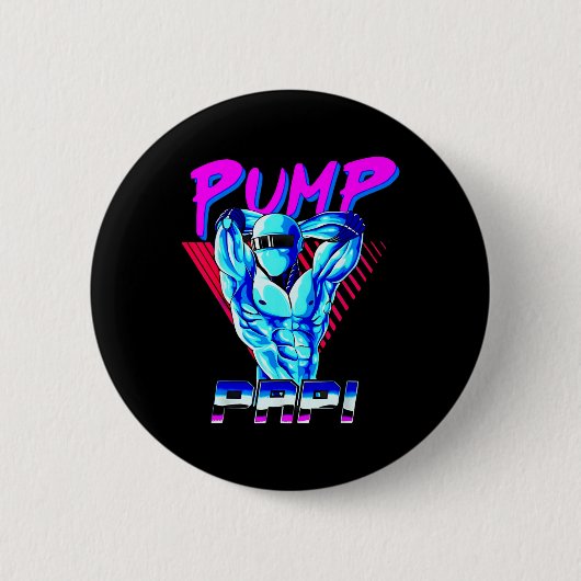 Pomp Papi Powerlifting Bodybuilding Fitness Traini Ronde Button 5,7 Cm (Voorkant)