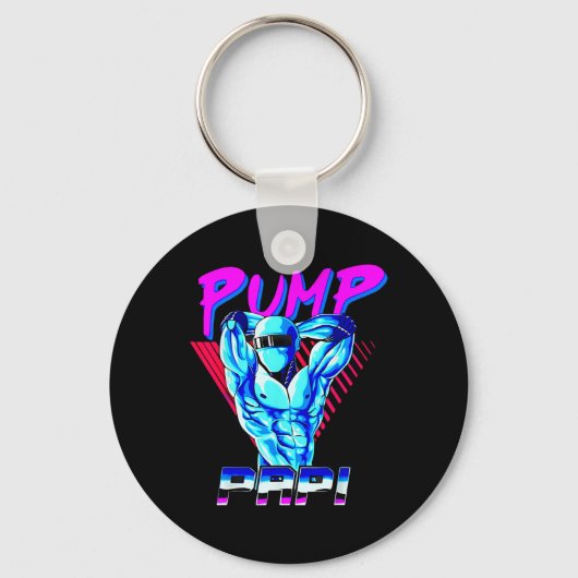 Pomp Papi Powerlifting Bodybuilding Fitness Traini Sleutelhanger (Voorkant)