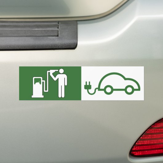Pomp vs Plug Suicide door Benzine Green Car Bumpersticker (Op auto)