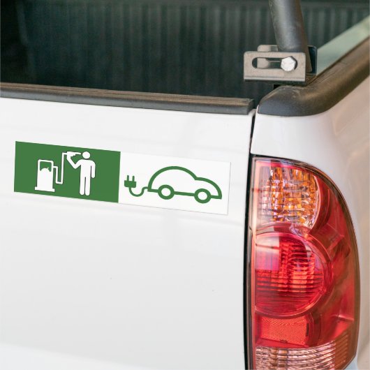 Pomp vs Plug Suicide door Benzine Green Car Bumpersticker (Op Truck)