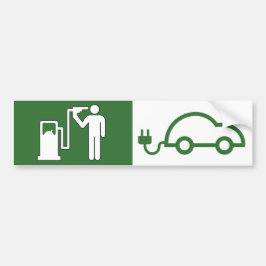 Pomp vs Plug Suicide door Benzine Green Car Bumpersticker