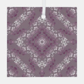 Pompadour Paarse 2 Flourish Glass Ornament (Achterkant)