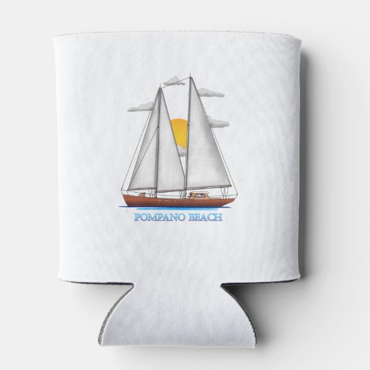 Pompano Beach Coastal Nautical Sailing Sailor Blikjeskoeler (Achterkant)