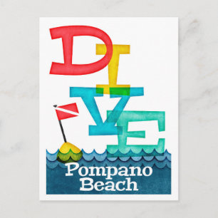Pompano Beach Dive - Colorful Scuba Briefkaart