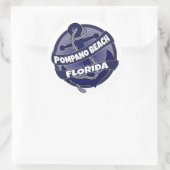 Pompano Beach Florida ankerstickers Ronde Sticker (Tas)