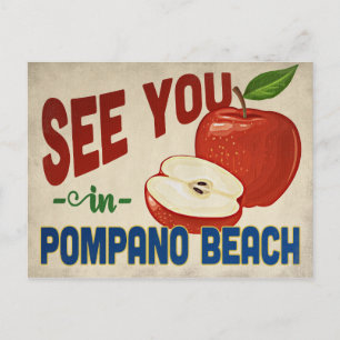 Pompano Beach Florida Apple - Vintage Travel Briefkaart