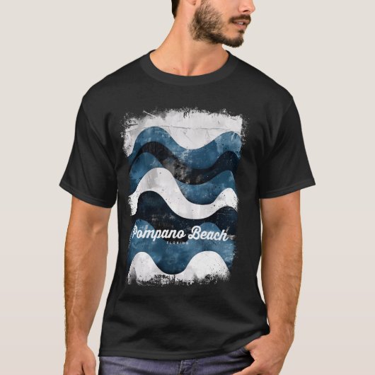 Pompano Beach Florida FL Scuba Dive Vacation Surf T-shirt (Voorkant)