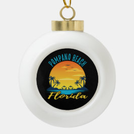 Pompano Beach Florida Palm Trees Beach Keramische Bal Ornament