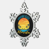 Pompano Beach Florida Palm Trees Beach Tin Sneeuwvlok Ornament (Rechts)