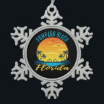 Pompano Beach Florida Palm Trees Beach Tin Sneeuwvlok Ornament<br><div class="desc">Pompano Beach Florida Palm Trees Sneeuwvlok Pewter Kerstornament</div>