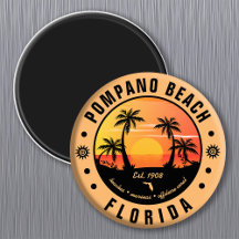 Pompano Beach Florida Retro Sunset Souvenir 80s