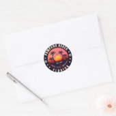 Pompano Beach Florida Retro Sunset Souvenir Ronde Sticker (Envelop)