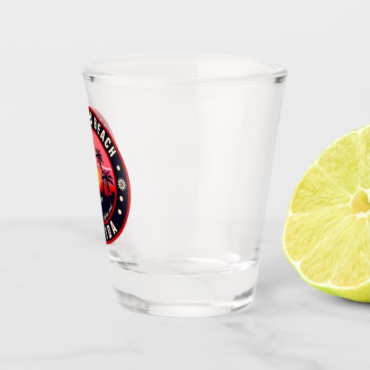 Pompano Beach Florida Retro Sunset Souvenir Shot Glas (Rechts)