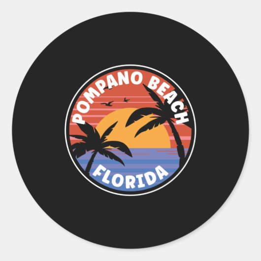Pompano Beach - Florida Sunrise Ronde Sticker (Voorkant)