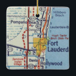 Pompano Beach  Map Keramisch Ornament<br><div class="desc">Kerstversiering voor Pompano Beach Florida,  Diana en Hollywood FL op de  kaart.</div>
