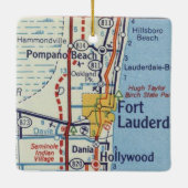 Pompano Beach  Map Keramisch Ornament (Achterkant)
