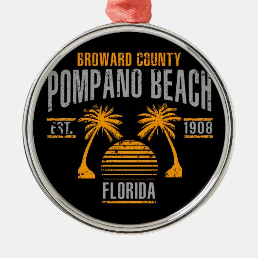 Pompano Beach Metalen Ornament (Voorkant)