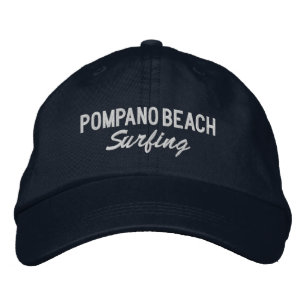 Pompano Beach Surfen Geborduurde Honkbal Hoed Pet