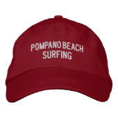 Pompano Beach Surfing Embroidered Baseball Hat Geborduurde Pet (Voorkant)