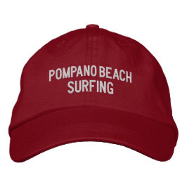 Pompano Beach Surfing Embroidered Baseball Hat Geborduurde Pet