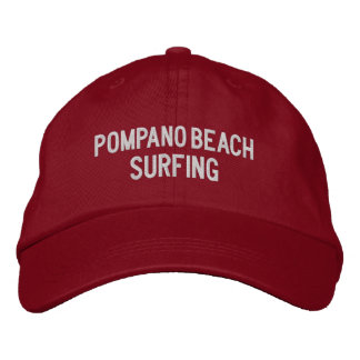 Pompano Beach Surfing Embroidered Baseball Hat Geborduurde Pet